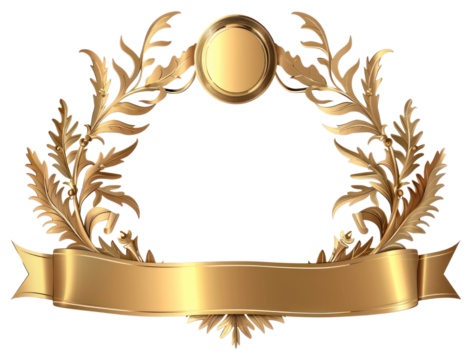 PNG Elegant golden laurel wreath illustration