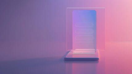 A glassmorphism login screen with floating input fields and a subtle gradient background