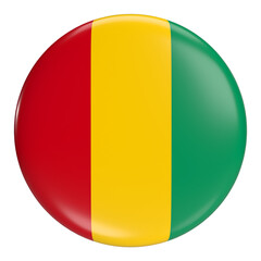 Fototapeta premium Guinea round flag icon with transparent background. Africa Cup of Nations