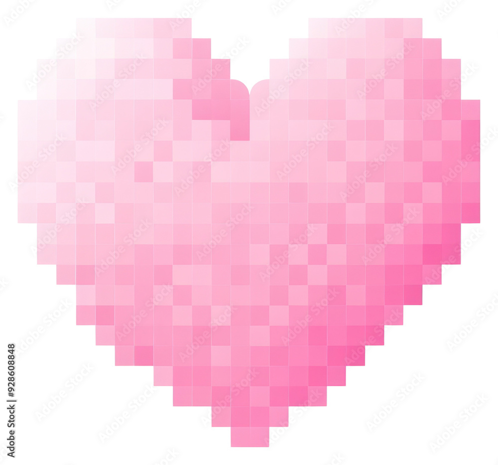 Sticker png pixelated pink heart illustration