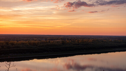 Tranquil Sunset Reflections over Calm River