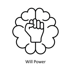 Will Power vector filled outline Icon Design illustration. Graphic Design Symbol on White background EPS 10 File
