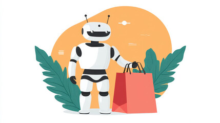 Fototapeta premium Customer interacting with a chatbot for product inquiries e-commerce convenience 