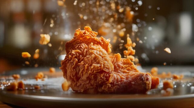 fried chicken wings and legs Kentucky style fast food with vegetables