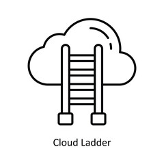 Cloud Ladder vector filled outline Icon Design illustration. Graphic Design Symbol on White background EPS 10 File