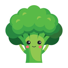 cartoon illustration of a broccoli