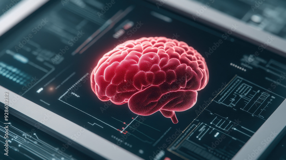 Poster an ai-powered healthcare system with glowing medical data visualizations, symbolizing advanced diagn