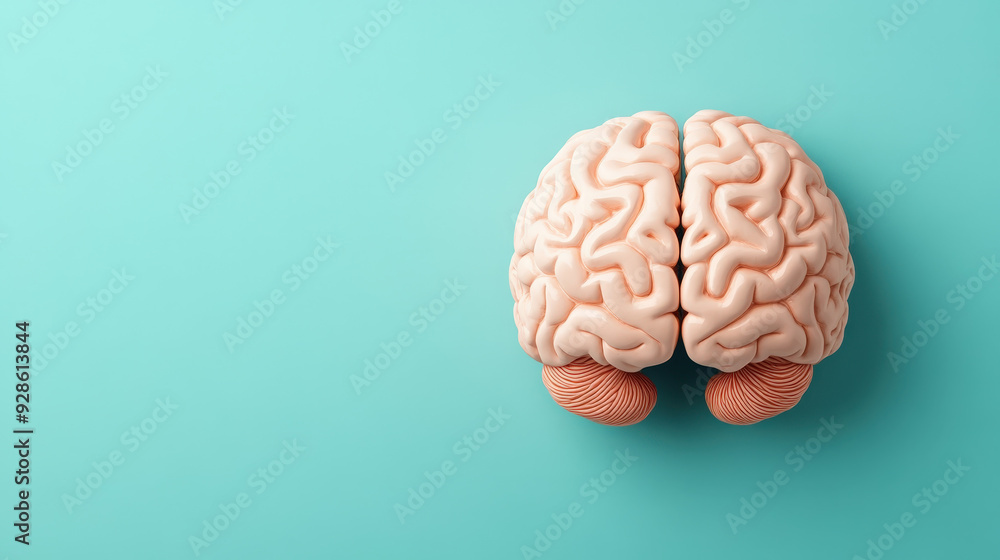 Poster a human brain visualized alongside an ai-powered neural network