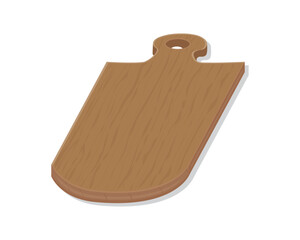 vector design of a board made of wood which is usually used as a container for cutting kitchen spices or vegetables or fruit called a wood serving board