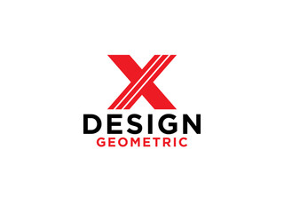 Abstract Initial Letter X Logo. Red Geometric Arrow Style. Usable for Business and Technology Logos.