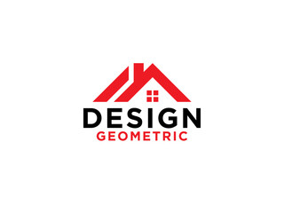 Real Estate Logo. House Symbol Geometric Linear Style isolated on White Background. Usable for Construction Architecture Building