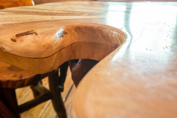 beautiful wooden slab table