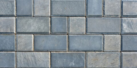 Fototapeta premium Rectangular bluestone pavers in a running bond pattern , bluestone, pavers, running bond, pattern, hyper realistic