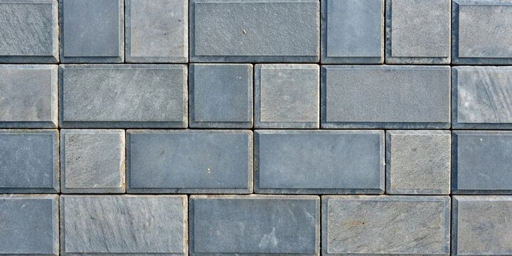 Rectangular bluestone pavers in a running bond pattern , bluestone, pavers, running bond, pattern, hyper realistic