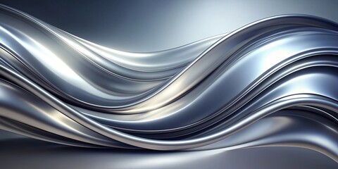 Obraz premium Smooth fluid abstract background in platinum silver , metallic, shiny, elegant, luxury, modern, sleek, smooth, fluid