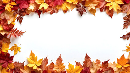 Obraz premium 白背景の紅葉のフレーム