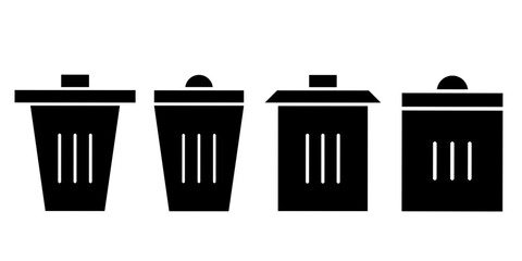 trash bin icon sheet vector simple design illustration 