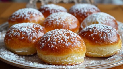 Hanukkah sufganiyot food background illustration generated by ai