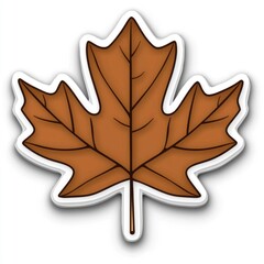 Naklejka premium Cartoon Brown Maple Leaf Sticker