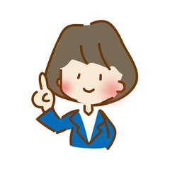 指をさすゆるくて可愛い会社員の女性