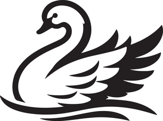 Obraz premium black swan on white