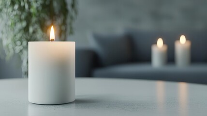 Thanksgiving candles on a quiet evening, creating a relaxed ambiance, 3D illustration