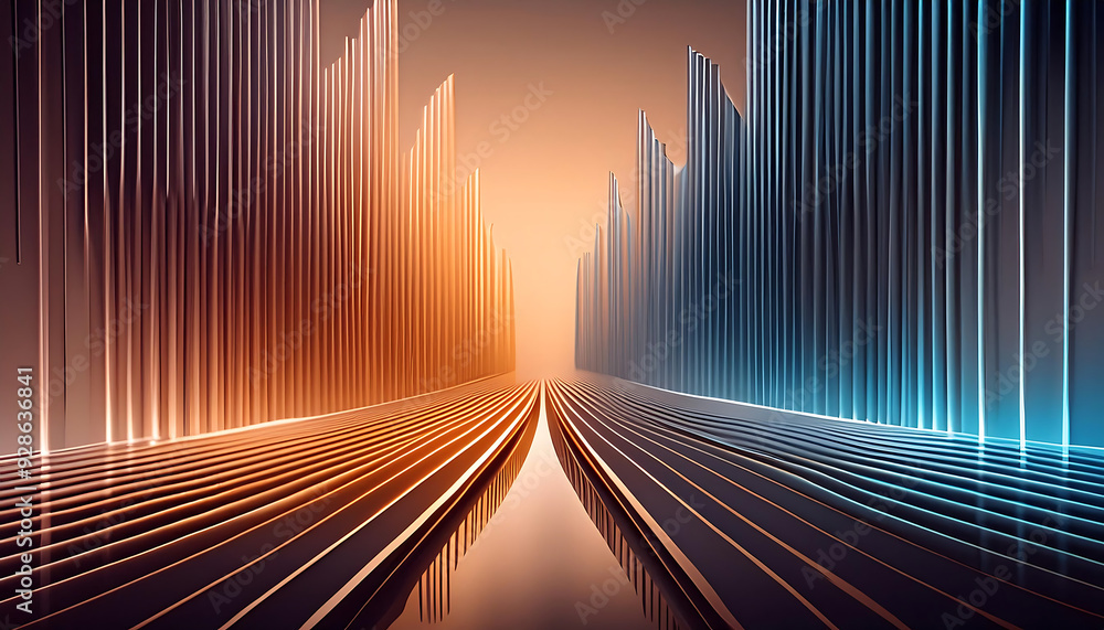 Poster abstract vertical minimalist background design rendered sleek lines