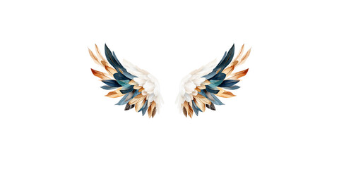 Obraz premium Elegant feathered wings with a blend of colors, conveying a sense of freedom and beauty.