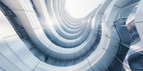 Fototapeta premium Abstract interpretation of sleek futuristic architecture in a modern urban setting during daylight