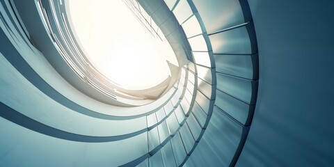 Obraz premium Abstract architectural spiral design with light illuminating from above