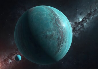 Naklejka premium 3D illustration of Uranus, High quality digital space art in 5K - realistic visualization