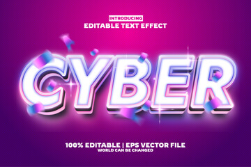 Cyber new editable text effect in new modern trend style