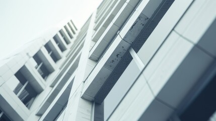 Obraz premium A close-up view of a city building featuring a prominent clock tower