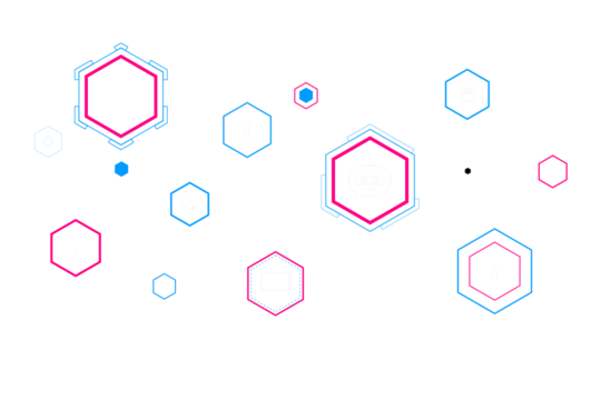 Digital security icons connected by lines on a white background. Modern graphic layout symbolizing data security and protection. 3D Rendering