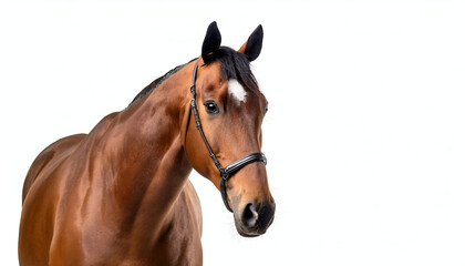 bay horse white background