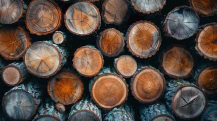 Wood stumps piles background illustration generated by ai