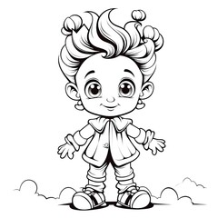 Fototapeta premium COLORING DRAWING FOR CHILDREN OF A WOODLAND Elf 4
