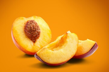 Tasty sweet fresh ripe peach fruit
