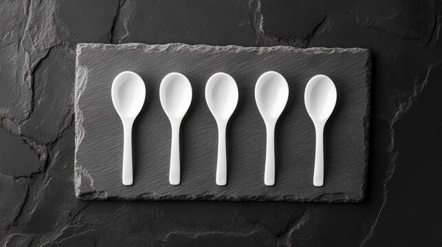 White spoons on table