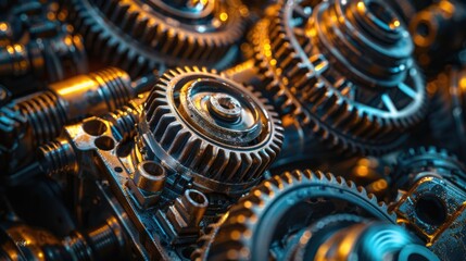 A detailed view of interconnected gears
