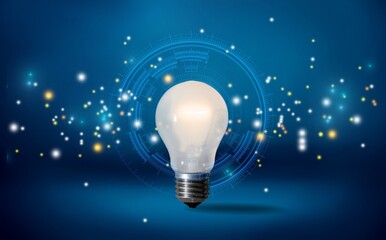 Generate AI technology. Light bulb with brain