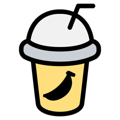 Banana smoothie icon