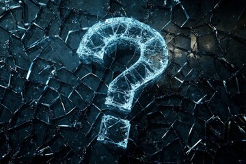 A question mark icon surrounded by shattered glass, symbolizing broken assumptions or unexpected challenges