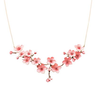 PNG Necklace blossom jewelry flower.