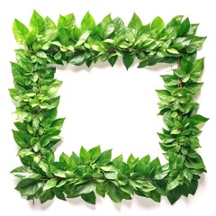 Naklejka premium 白背景の新緑のフレーム