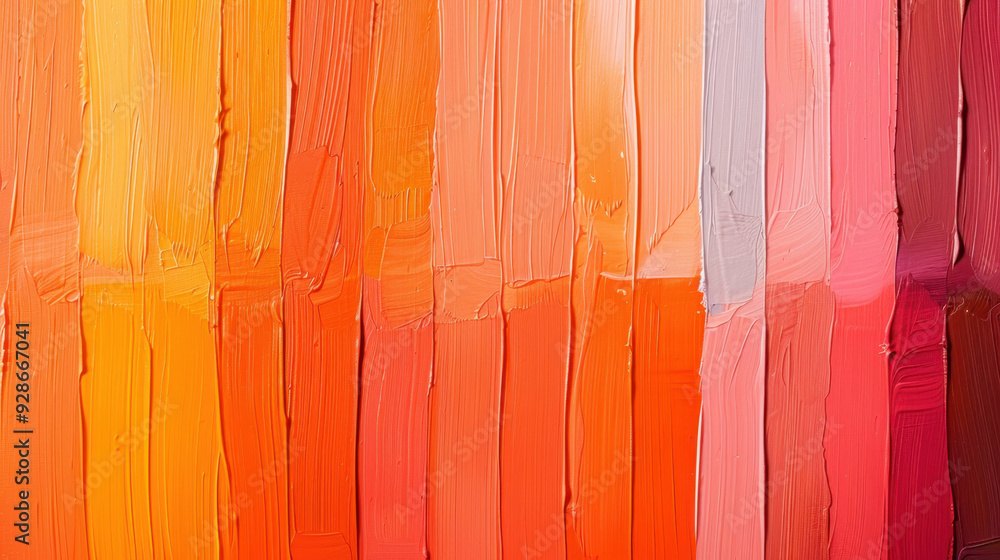 Poster abstract texture of vibrant orange and pink paint strokes creating a dynamic and colorful background