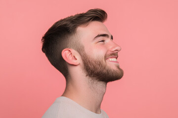 Fototapeta premium A close up of a man's face with his eyes closed