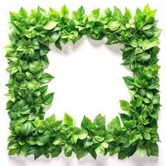 白背景の新緑のフレーム