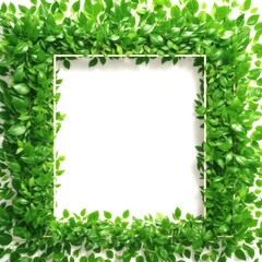 Obraz premium 白背景の新緑のフレーム