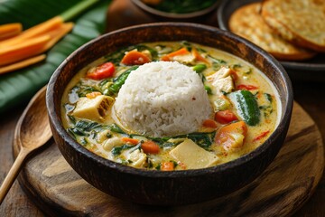 Javanese Vegetable Stew with Rice Cakes, Common in Central Java